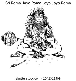 Indian Lord Hanuman, Jay Shri Ram, Happy Hanuman Jayanti, celebrates the birth of Lord Sri Hanuman