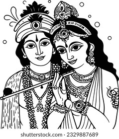 Indian lord radha krishna black image