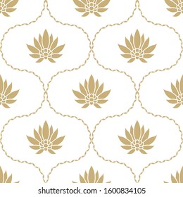Indian lotus flowers seamless pattern