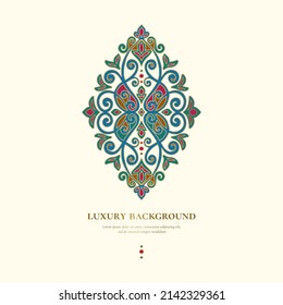 Patrón de lujo indio sobre un fondo blanco. Plantilla de mandala vectorial. Elementos de diseño dorados. Tradicional turco, motivos. Ideal para tejidos y textiles, papel pintado, embalaje o cualquier idea deseada.