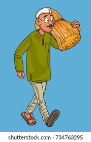 Indian Man Carrying Fodder