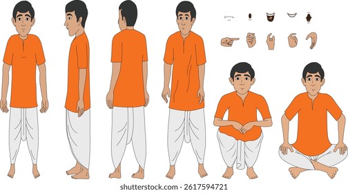 Indian man cartoon character. moral stories for the best cartoon character.