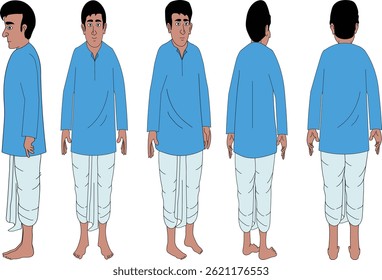 Indian man cartoon character. You can make moral stories for the best cartoon character with this. This character is the best for your animation videos.