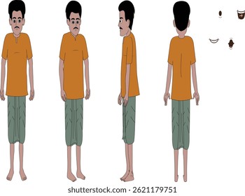 Indian man cartoon character. You can make moral stories for the best cartoon character with this. This character is the best for your animation videos.