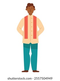 indian man character standing isolated