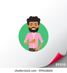 Indian man holding orange