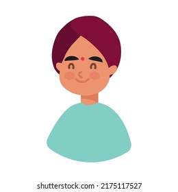Indian man icon on white background