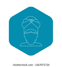 Indian man icon. Outline illustration of indian man vector icon for web