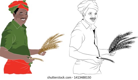Indian Farmer Vector Images, Stock Photos & Vectors 