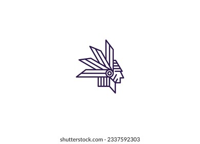 indian man lineart vector template logo design
