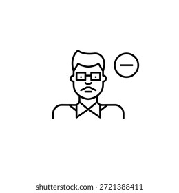 Hombre indio y menos. Quitar usuario, avatar de Borrar. Reducir el acceso al perfil. Icono de Vector de trazo perfecto y editable
