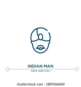 indian man outline vector icon. simple element illustration. indian man outline icon from editable india concept. can be used for web and mobile
