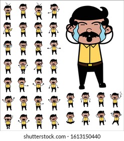 Indian Man Poses Collection - Set of Concepts Vector illustrations