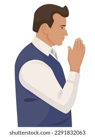 Indian Man Showing Namaste or welcome gesture,