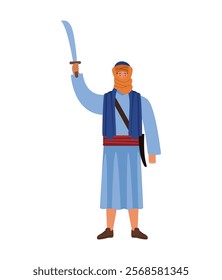 indian man with sword isolated