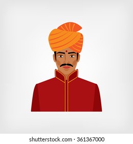 Indian man in traditional clothes. vector illustration - eps 8