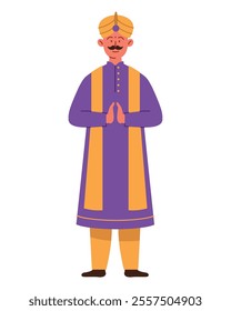 indian man in traditional dress isolated