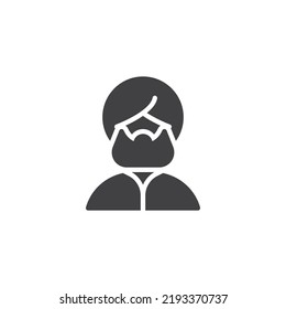 Indian man vector icon. filled flat sign for mobile concept and web design. Hindi man glyph icon. Symbol, logo illustration. Vector graphics