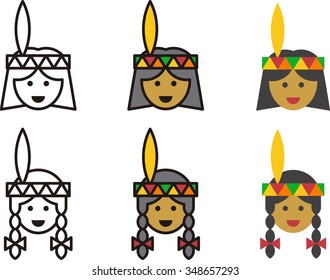 INDIAN man and woman icons