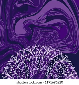 Indian mandala background in flat style. For flower shop, beauty salon, wedding invitation and creative design. Vector illustration