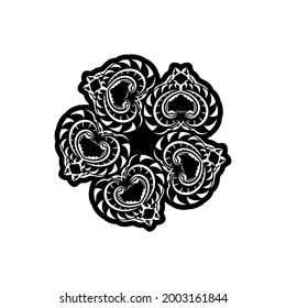 Indian mandala black and white. black and white logo. Weaving design elements. Yoga logos vector.