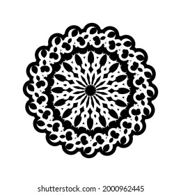 Indian mandala. Circular ornament. Isolated on a white background.