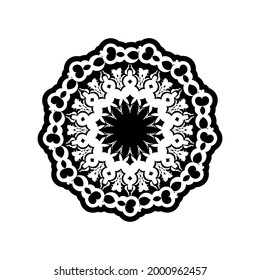 Indian mandala. Circular ornament. Isolated on a white background.