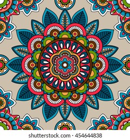 El color de la mandala india es transparente. Ilustración del vector