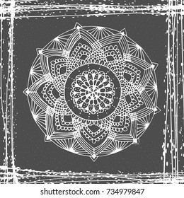 Indian mandala  in doodle style for business and creative design. Made by trace from personal hand drawn sketch. 