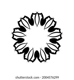 Indian mandala logo. black and white logo. Weaving design elements. Yoga logos vector.
