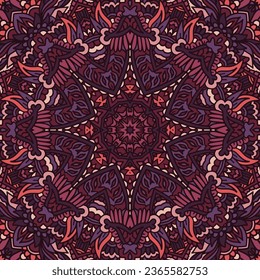 Impresión de mandala india. Diseño de estilo de arte folclórico con medallón vectorial en colores pastel. La meditación del yoga esoterico es perfecta.
