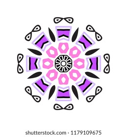 Indian mandala or simple snowflake icon isolated on white background. Snow flake element for Christmas winter design and New Year decoration. Refrigerator vector symbols or logo