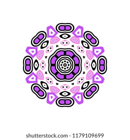 Indian mandala or simple snowflake icon isolated on white background. Snow flake element for Christmas winter design and New Year decoration. Refrigerator vector symbols or logo