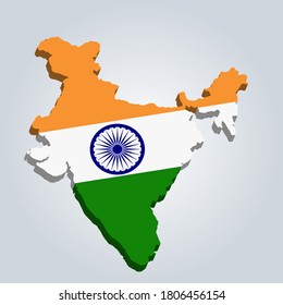 Indian Map Flag 3d Icon Vector Stock Vector (Royalty Free) 1806456154 ...