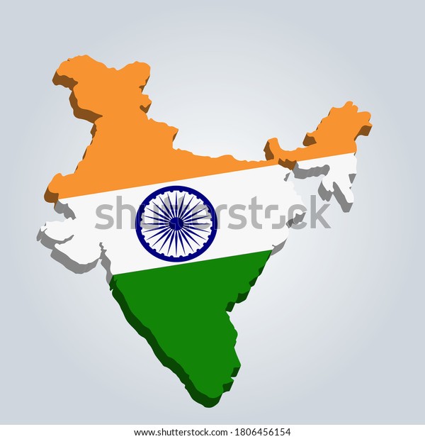 Indian Map Flag 3d Icon Vector Stock Vector (royalty Free) 1806456154 