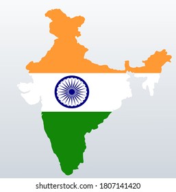 Bandera de mapa indio con vector tricolor
