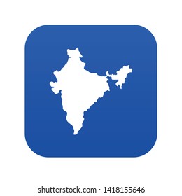 Indian map icon digital blue for any design isolated on white vector illustration