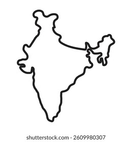 Indian map icon Line Art Logo set