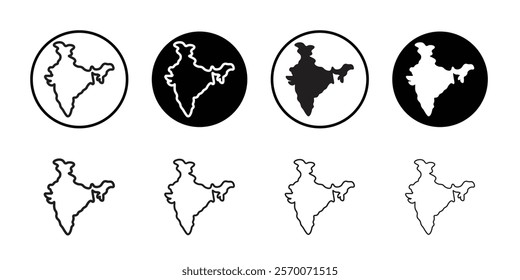 Indian map icon Outline vector for web ui