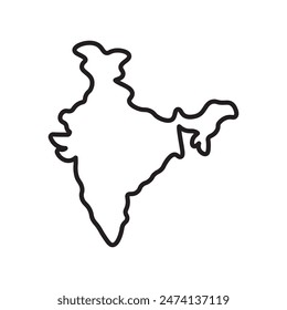 Indian Map Icon Perfect for Geographic and Cultural Illustrations