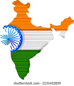 Indian map, illustration, vector on a white background.