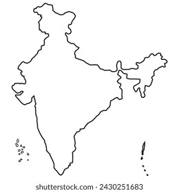 Mapa indio con estados regionales ilustración vectorial de fondo. Negro, blanco café. Perfecto para fondos de pantalla, telón de fondo, póster, pegatina, banner, etiqueta, etc. Mapa de India con estados