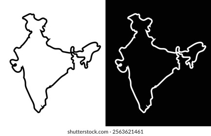 Indian map with regional states vector illustration background. Black, coffee white. Perfect for wallpapers, backdrop, poster, sticker, banner, label etc. India map with states .EPS 10 .