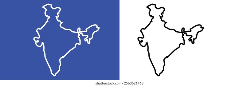 Indian map with regional states vector illustration background. Black, coffee white. Perfect for wallpapers, backdrop, poster, sticker, banner, label etc. India map with states .EPS 10 .