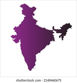 Indische Karte, Vektorgrafik auf isoliertem Hintergrund