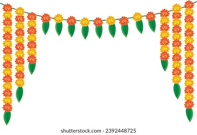 huerta marina india, diseño toran, vector de agrupación de flores