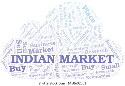 Indian Market word cloud. Vector made with text only