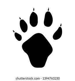 Indian Marten Footprint. Black Silhouette Design. Vector Illustration. svg