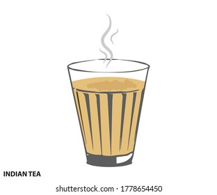 indian masala tea drawing illustration vector eps