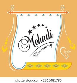 Indian mehandi banner design vector 